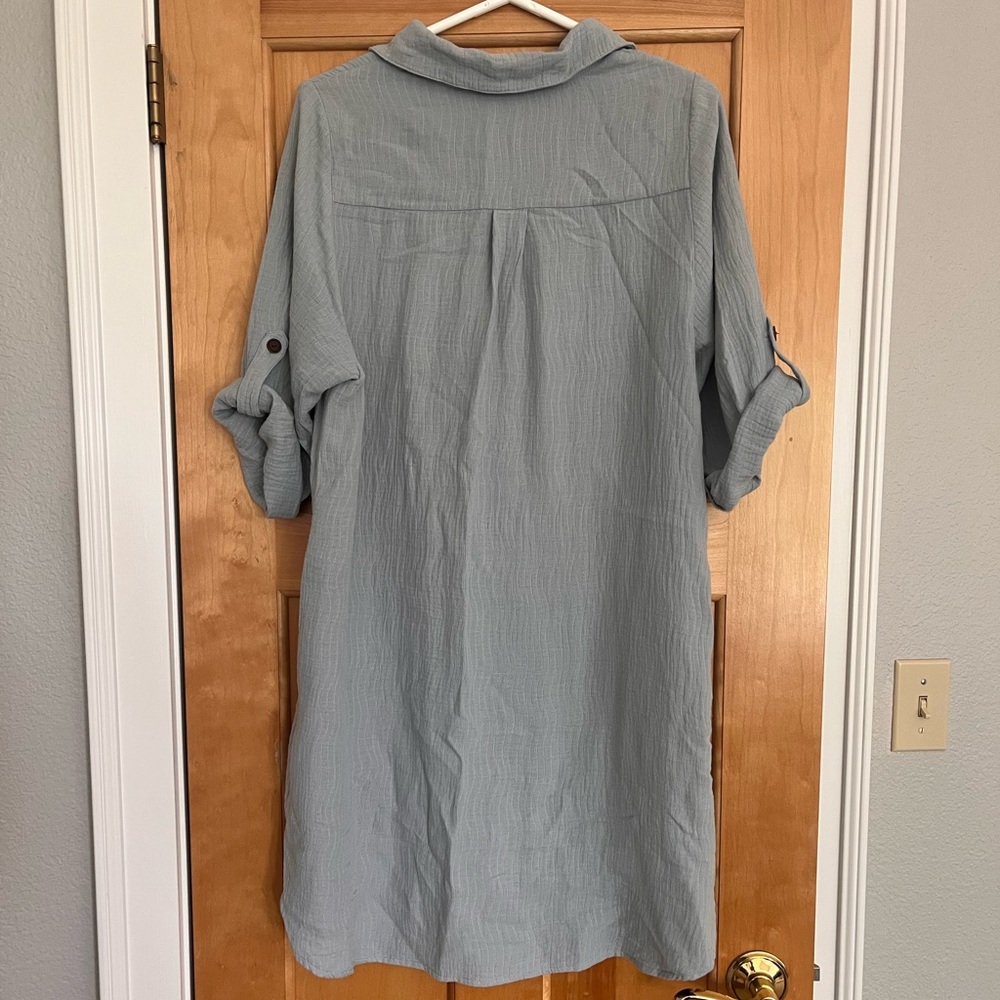 Nomad Light Blue Button-Front Maxi Dress - Picture 4 of 7